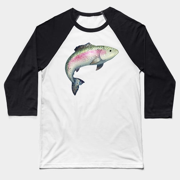 Cozy Rainbow Trout Baseball T-Shirt by Phoenix Baldwin